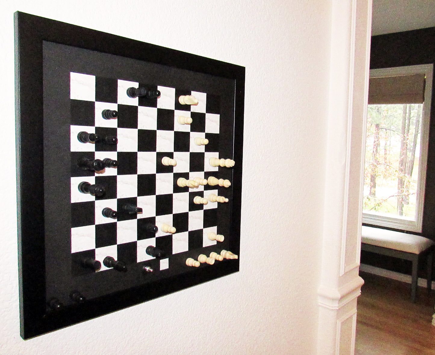 Wall Framed Chess Boards - Modern, Retro, Black & White, Beach - Chess Decor