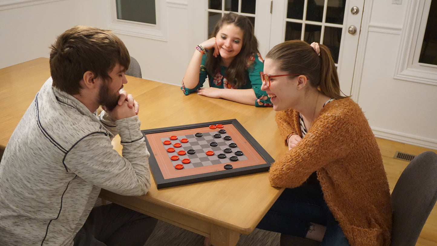 Magnetic Chess Boards - Wall Mounted & Hand Framed - Dark Wood