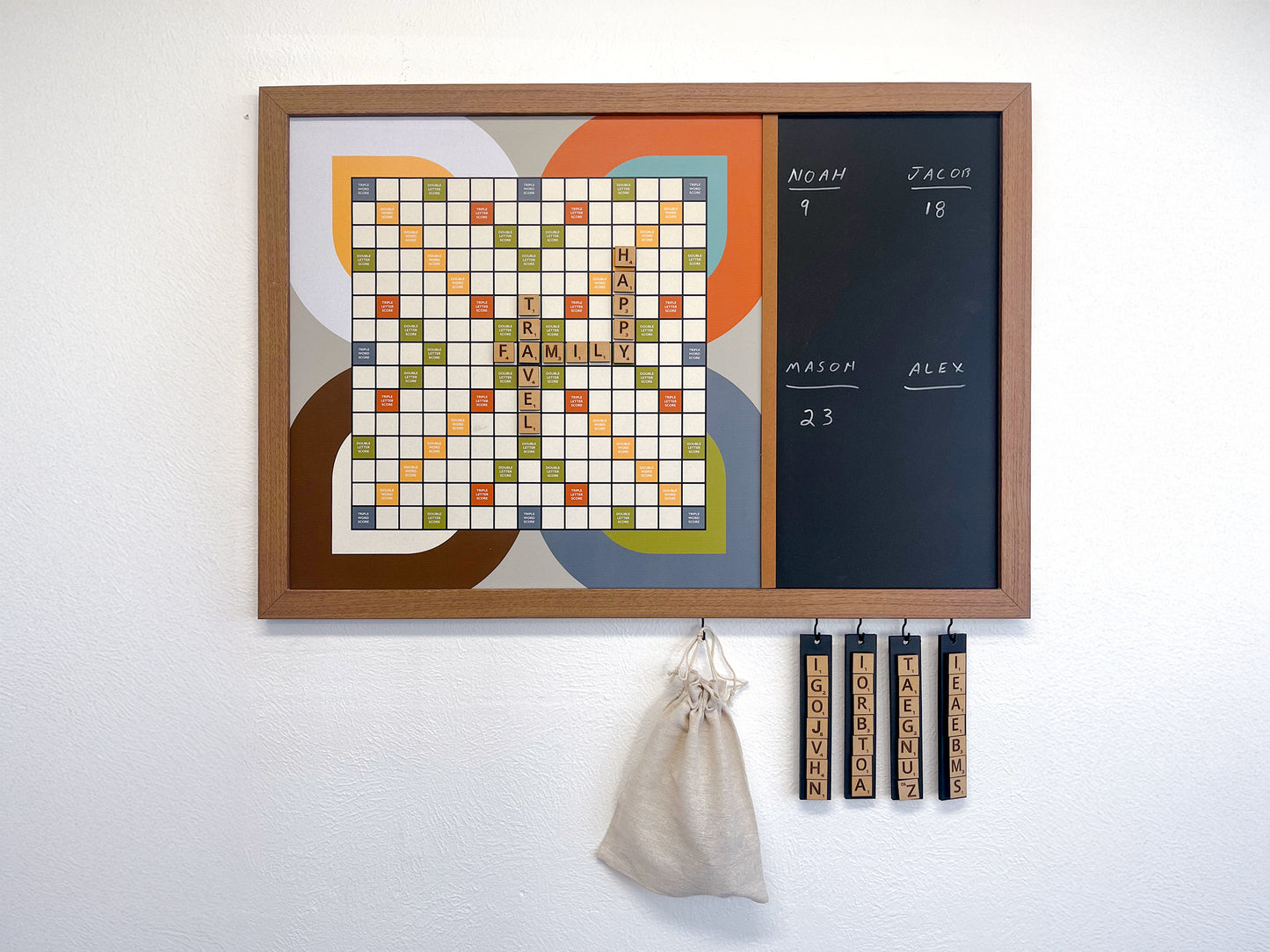 Combo Set of Games & Scrabble - Mid-Century Modern