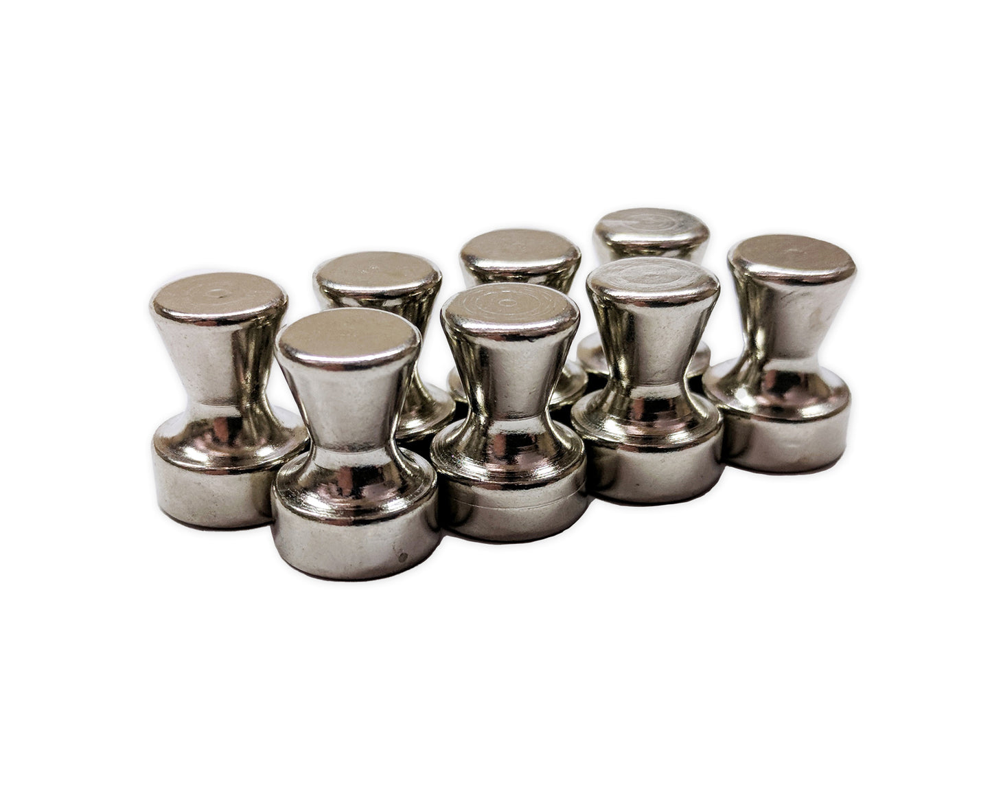 Magnetic Push Pins - Set of 8 Nickle Heavy Pull