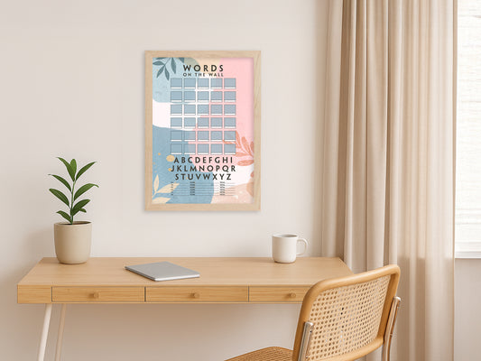 Words on the Wall - Game Room Wall Decor - Playable Family Game - Coastal