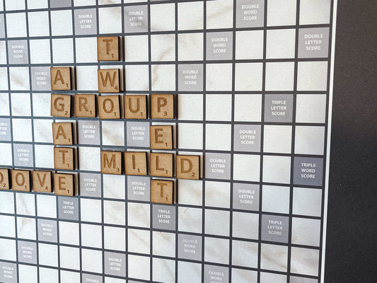 Magnetic Wall Scrabble Game - BLACK & WHITE Design