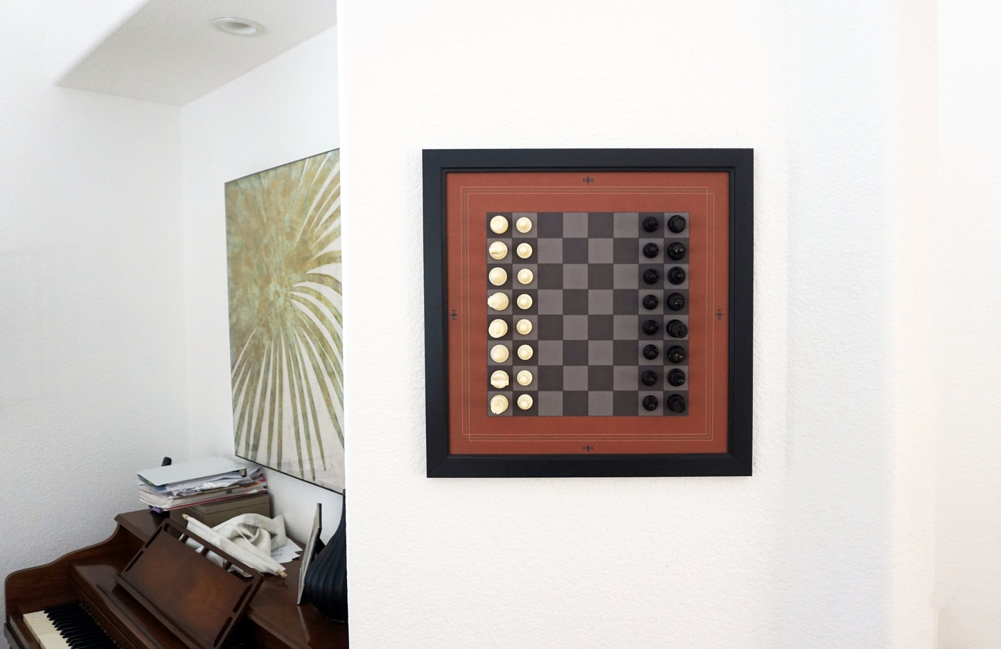 Wall Framed Chess Boards - Modern, Retro, Black & White, Beach - Chess Decor