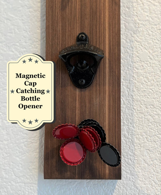 bottle opener and magnetic bottle cap catcher