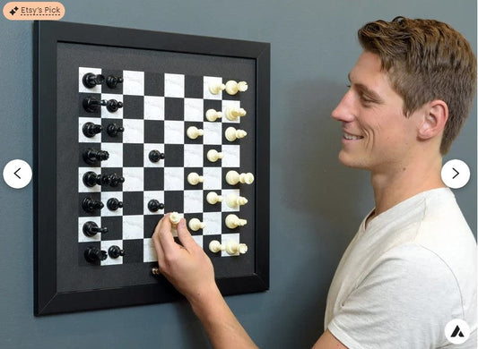 The Ultimate Chess Themed Gift: Handcrafted Wall Mounted Magnetic Chess Set