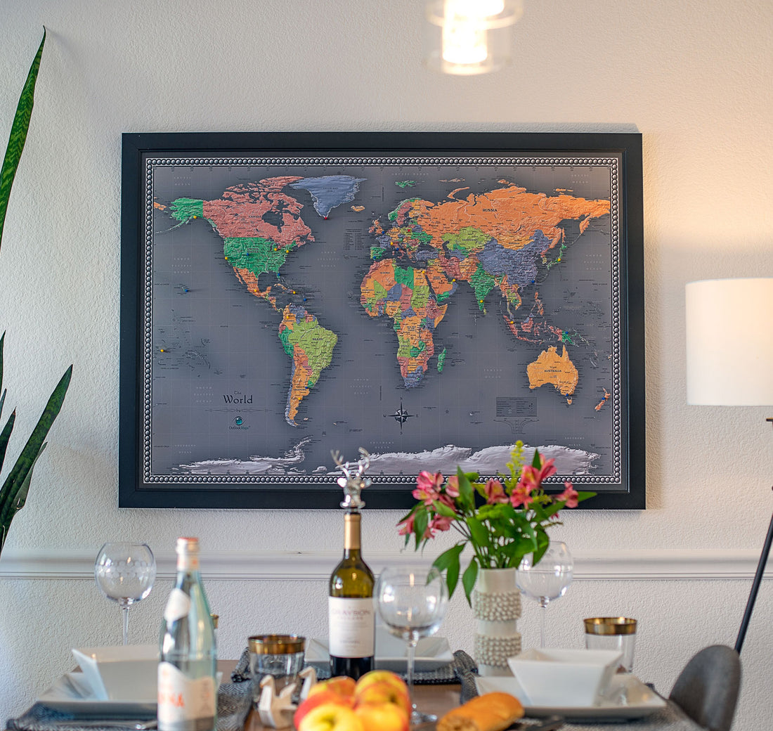 Framed Magnetic Travel Maps