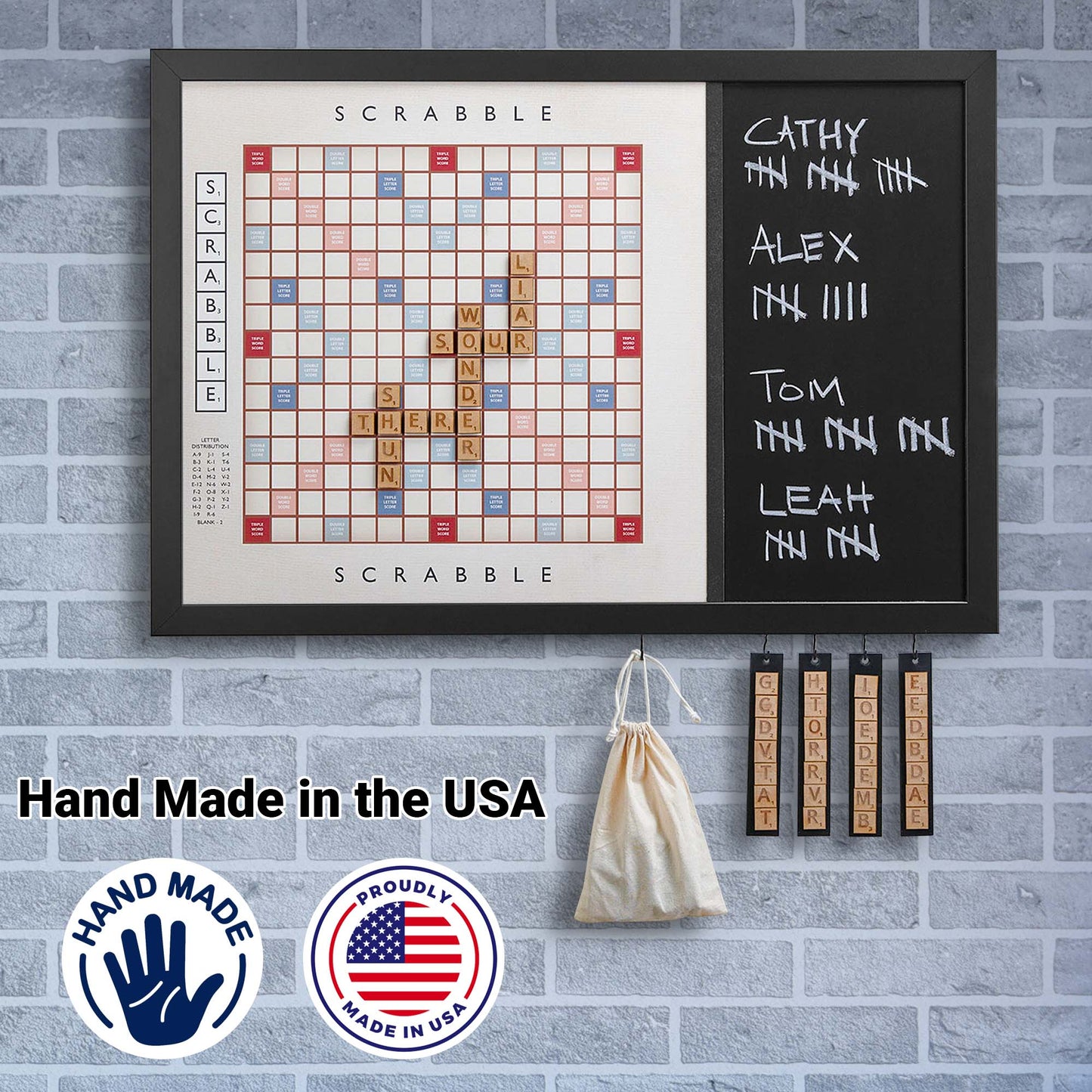 Magnetic Wall Scrabble Game - Classic Tan