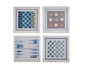 Board Game Wall Decor - 4 pack Magnetic Canvas Games - BEACH WOOD - Chess,  Backgammon, Checkers, Tic Tac Toe