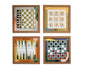 Board Game Wall Decor - 4 pack Magnetic Canvas Games - MID-CENTURY MODERN - Chess,  Backgammon, Checkers, Tic Tac Toe