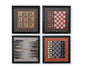 Board Game Wall Decor - 4 pack Magnetic Canvas Games - MODERN - Chess,  Backgammon, Checkers, Tic Tac Toe