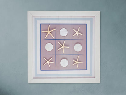Magnetic Wall Hanging Tic Tac Toe Game - BEACH WOOD Design
