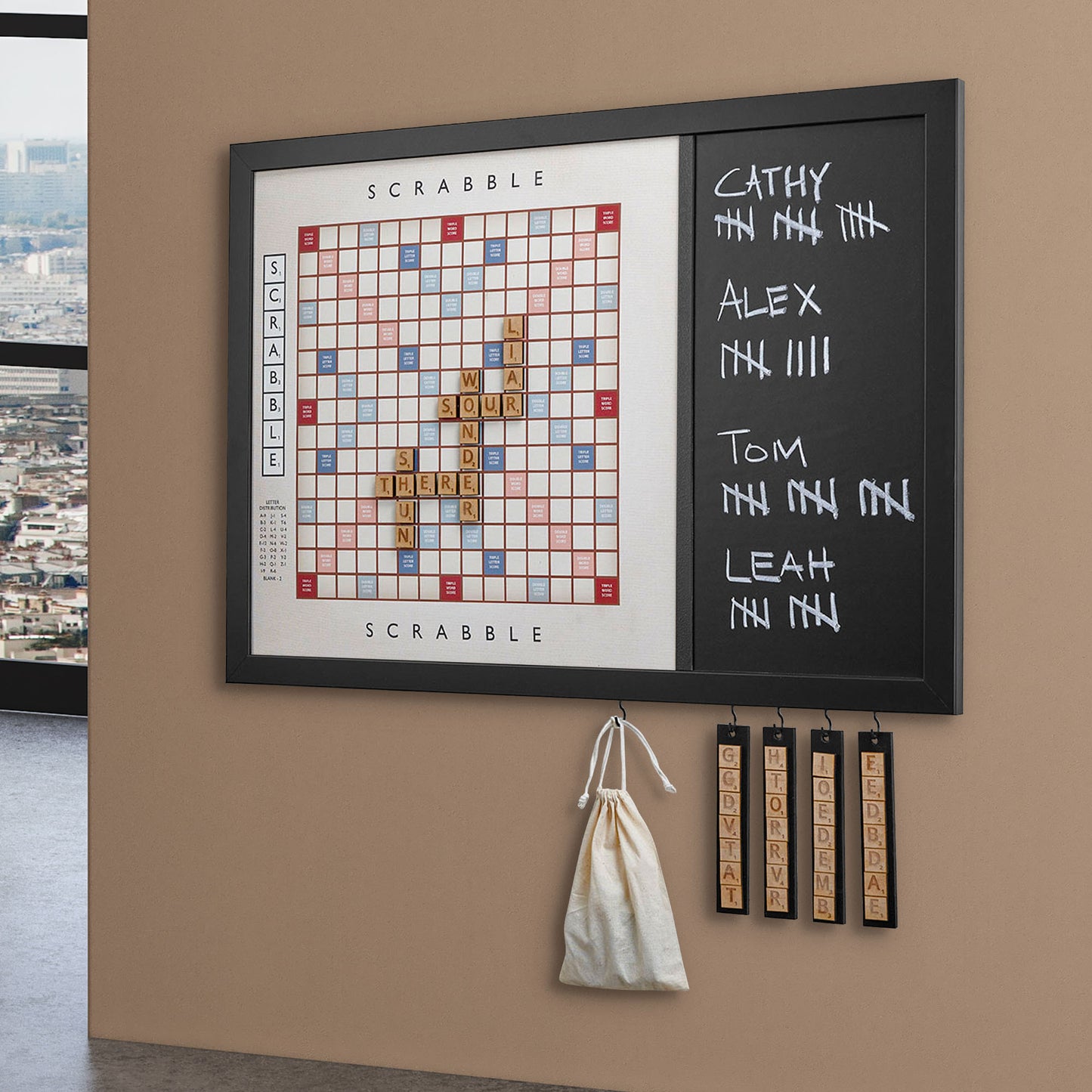 Magnetic Wall Scrabble Game - Classic Tan