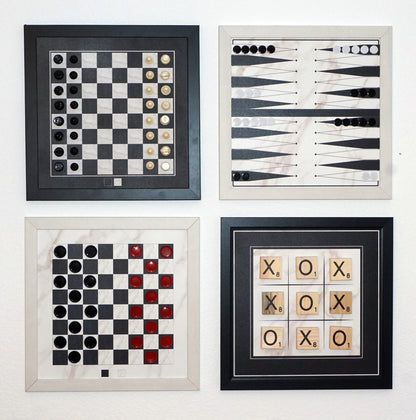 Magnetic Wall Mounted Checkers - BLACK & WHITE Design
