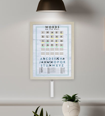 Words on the Wall - Game Room Wall Decor - Playable Family Game - Beach Wood