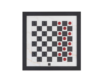 Magnetic Wall Mounted Checkers - BLACK & WHITE Design