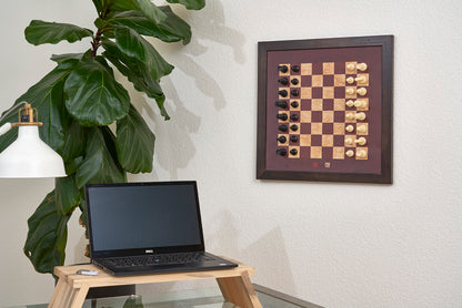 Magnetic Chess Boards - Wall Mounted & Hand Framed - CLASSIC BROWN