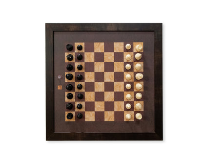 Magnetic Chess Boards - Wall Mounted & Hand Framed - CLASSIC BROWN