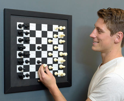 Magnetic Chess Boards - Wall Mounted & Hand Framed - BLACK & WHITE