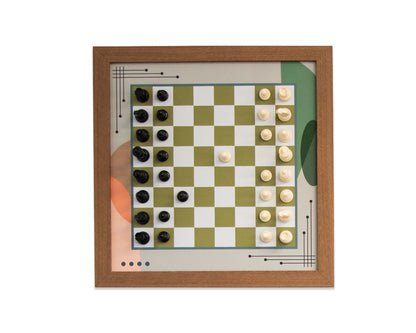 Magnetic Chess Boards - Wall Mounted & Hand Framed - MID-CENTURY MODERN