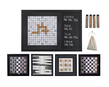 Combo Set of Games & Scrabble - BLACK & WHITE