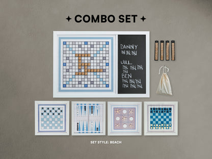Combo Set of Games & Scrabble - Beach Wood