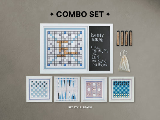 Combo Set of Games & Scrabble - Beach Wood