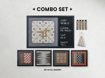 Combo Set of Games & Scrabble - Modern Design
