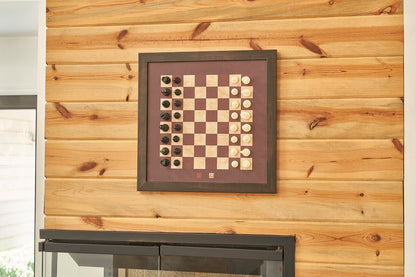 Magnetic Chess Boards - Wall Mounted & Hand Framed - CLASSIC BROWN
