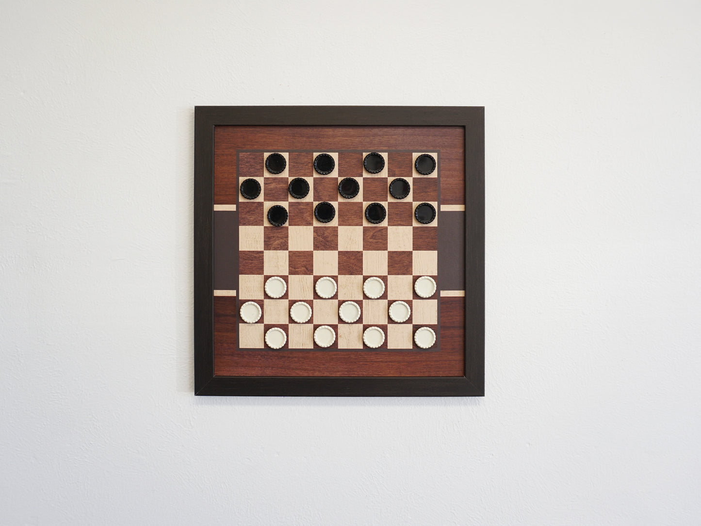 Magnetic Wall Mounted Checkers - Dark Wood