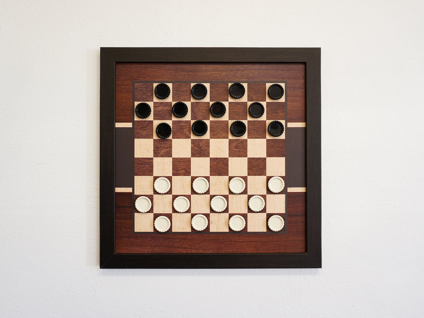Magnetic Wall Mounted Checkers - Dark Wood
