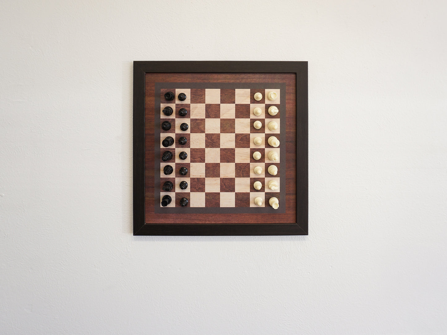 Magnetic Chess Boards - Wall Mounted & Hand Framed - Dark Wood