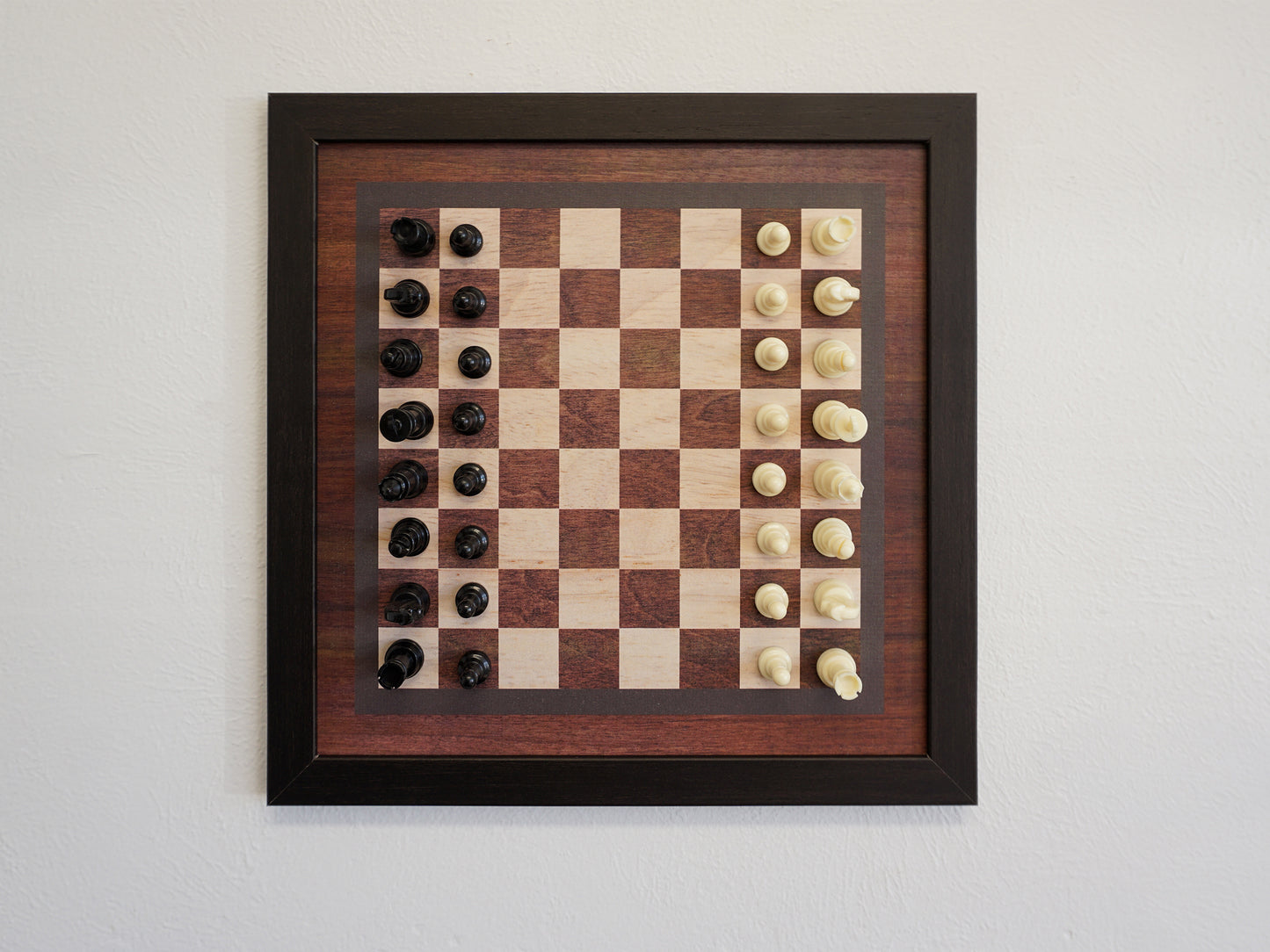 Magnetic Chess Boards - Wall Mounted & Hand Framed - Dark Wood