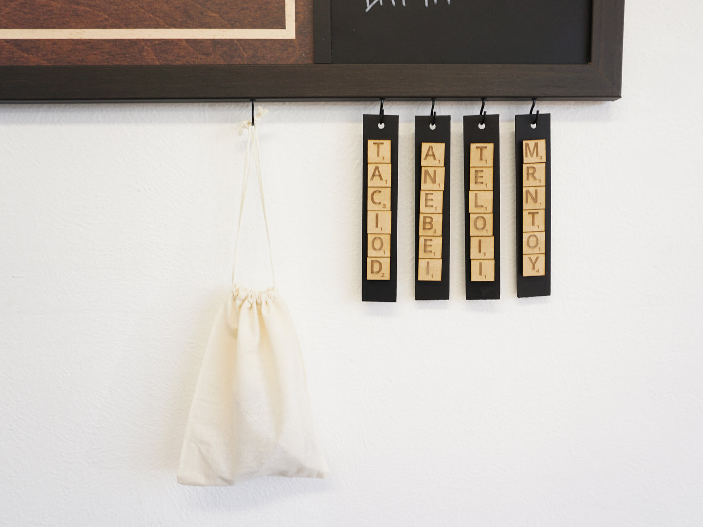 Magnetic Wall Scrabble Game - Dark Wood Design