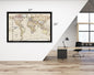 Framed Magnetic Travel Map - World - Light Tan