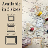 Framed Magnetic Travel Map - Classic Tan