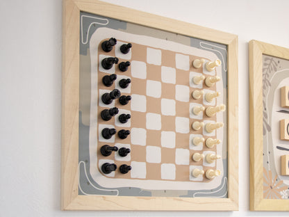 Magnetic Chess Boards - Wall Mounted & Hand Framed - BOHO - JAPANDI