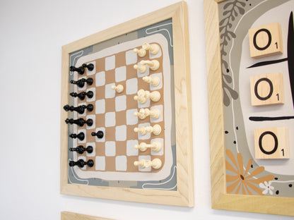 Magnetic Chess Boards - Wall Mounted & Hand Framed - BOHO - JAPANDI
