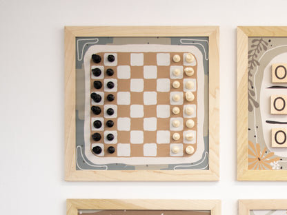 Magnetic Chess Boards - Wall Mounted & Hand Framed - BOHO - JAPANDI