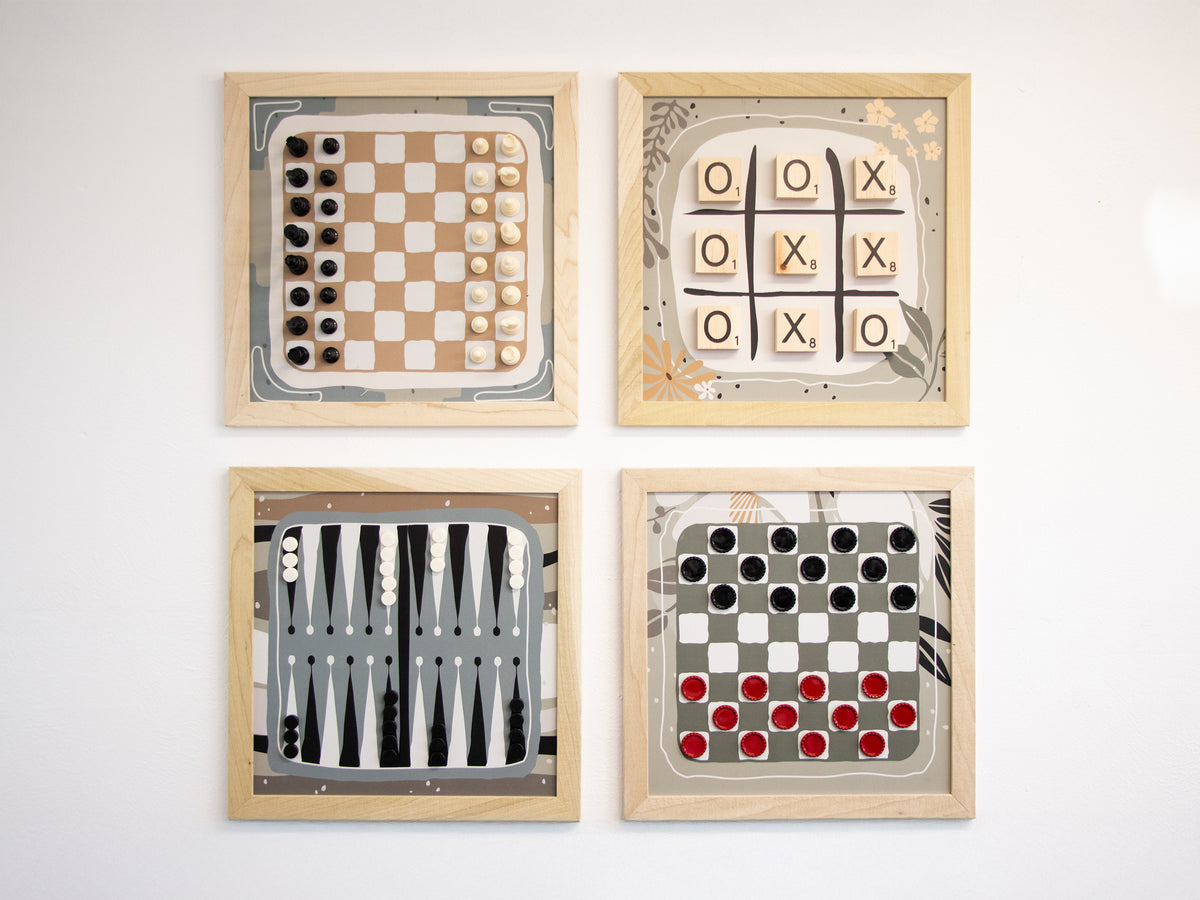 Boho Checkers Magnetic Wall Mounted Checkers - BOHO - JAPANDI Design - Home Magnetics