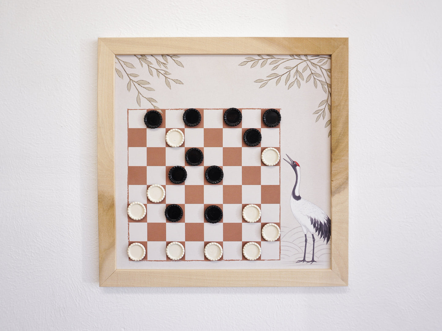 Board Game Wall Decor - 4 pack Magnetic Canvas Games - Nature Light Wood- Chess,  Backgammon, Checkers, Tic Tac Toe (Copy)