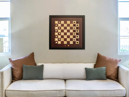 Magnetic Chess Boards - Wall Mounted & Hand Framed - CLASSIC BROWN