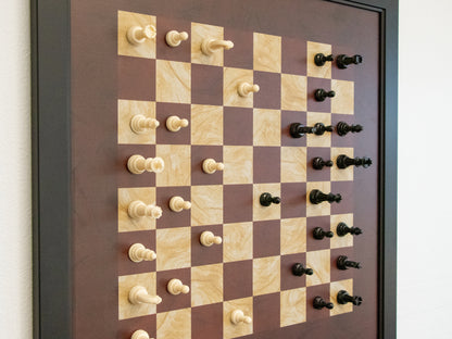 Magnetic Chess Boards - Wall Mounted & Hand Framed - CLASSIC BROWN