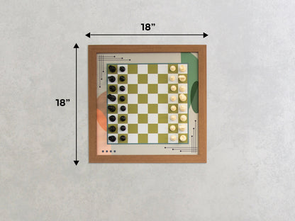 Board Game Wall Decor - 4 pack Magnetic Canvas Games - MID-CENTURY MODERN - Chess,  Backgammon, Checkers, Tic Tac Toe