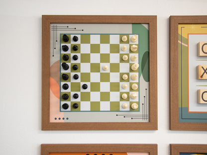 Magnetic Chess Boards - Wall Mounted & Hand Framed - MID-CENTURY MODERN