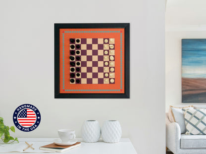 Magnetic Chess Boards - Wall Mounted & Hand Framed - RETRO Design
