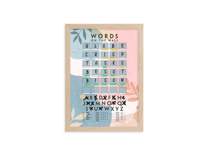 Words on the Wall - Game Room Wall Decor - Playable Family Game - Coastal