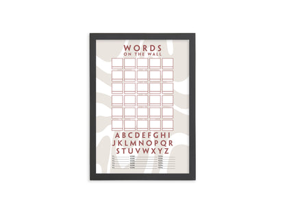Words on the Wall - Game Room Wall Decor - Playable Family Game - Tan Vibes
