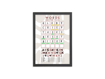 Words on the Wall - Game Room Wall Decor - Playable Family Game - Tan Vibes