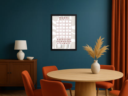 Words on the Wall - Game Room Wall Decor - Playable Family Game - Tan Vibes