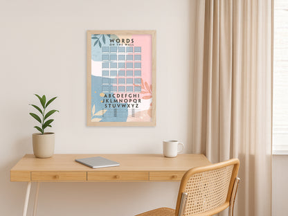 Words on the Wall - Game Room Wall Decor - Playable Family Game - Coastal